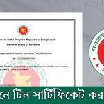 অনলাইনে টিন সার্টিফিকেট করার নিয়ম