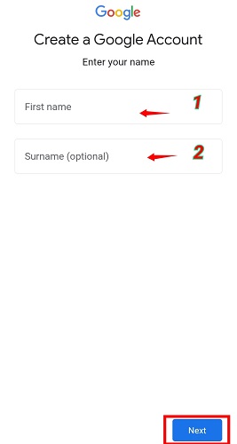 মোবাইলে ইমেইল আইডি খোলার নিয়ম। ধাপঃ ৩